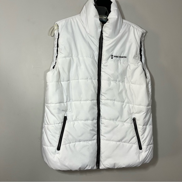 Free Country white and black puffer vest sz XL down alternative athletic - Picture 6 of 10